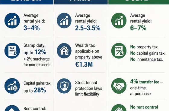 London, Paris, Dubai: Three Global Cities, Three Very Different Investment Stories in 2026